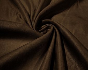 Chocolate Faux Micro Suede Fabric: 58" Wide Polyester Upholstery - Sold By The Yard