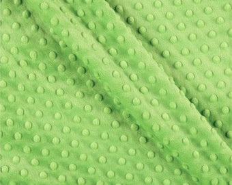 Lime Green Minky Dimple Dot Fabric: Soft Polyester Cuddle Material