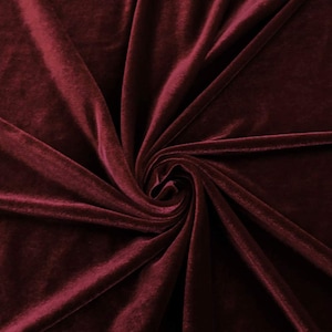 Mia Fabrics Burgundy Stretch Velvet Fabric 60&#39;&#39; Wide, Sewing, Apparel, Costume, Craft {Choose quantity}
