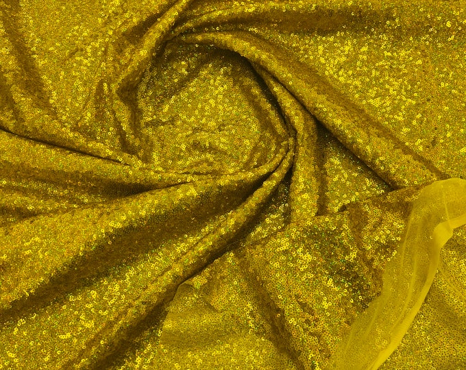 Dk Gold Holographic Iridescent Sequin Fabric Mini Glitz Sequins, Sequin Fabric Dresses-Nightgowns (Choose The Quantity)