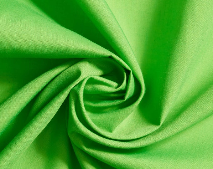 LIME GREEN 60" Poly Cotton Broadcloth, Fabric by the Yard