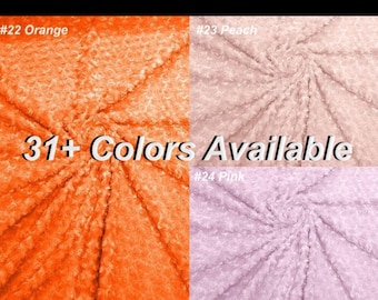 Minky Rose Swirl Fabric: Blossom Ball Rosebud Plush Fur, 58" Wide