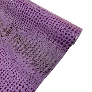 Lila Gator 3D geprägter Vinylstoff Kunstleder-Vinylstoff, geprägter Krokodilstoff Massenware Polsterer Geldbörsen Schuhe Geldbörsen