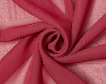 Burgundy Hi Multi Chiffon Fabric: 58-60" Wide, By The Yard