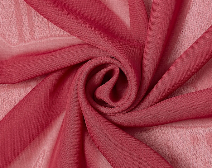 Burgundy Hi Multi Chiffon Fabric: 58-60" Wide, By The Yard