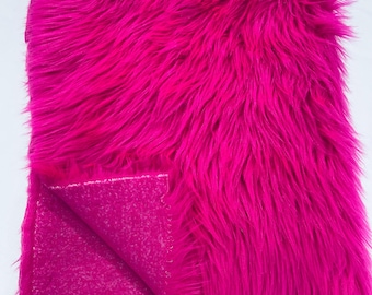 Hot Pink Shaggy Faux Fur Fabric: Luxury Long Pile, 60" Wide