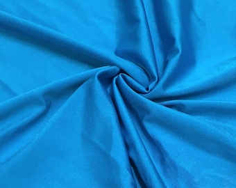Turquoise Shiny Spandex Fabric: 4-Way Stretch Milliskin, 58" Wide by the yard