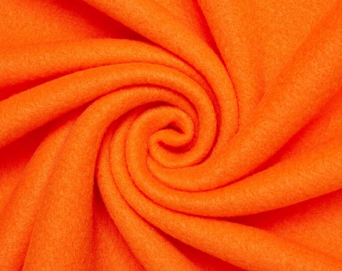 Orange Soft Anti-Pill Polar Fleece Fabric: 60" Wide, Sold by The Yard