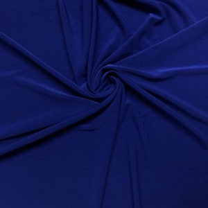 Mia&#39;s Fabrics Inc, 58/59&quot; ITY Fabric - Royal Blue - 2 Way Stretch Spandex Polyester Knit Jersey Fabric Sold By The Yard