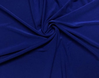 Mia's Fabrics Inc, 58/59" ITY Fabric - Royal Blue - 2 Way Stretch Spandex Polyester Knit Jersey Fabric Sold By The Yard