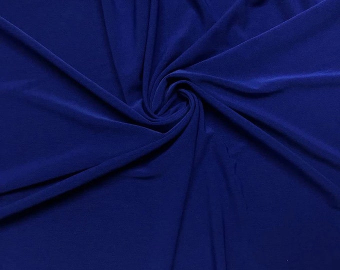 Mia's Fabrics Inc, 58/59" ITY Fabric - Royal Blue - 2 Way Stretch Spandex Polyester Knit Jersey Fabric Sold By The Yard