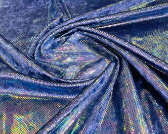 Purple Iridescent Snake Skin On Stretch Velvet - Sold By The Yard - 58"/60" Snake Velvet Spandex Fabric