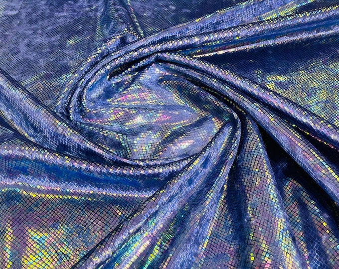 Purple Iridescent Snake Skin On Stretch Velvet - Sold By The Yard - 58"/60" Snake Velvet Spandex Fabric