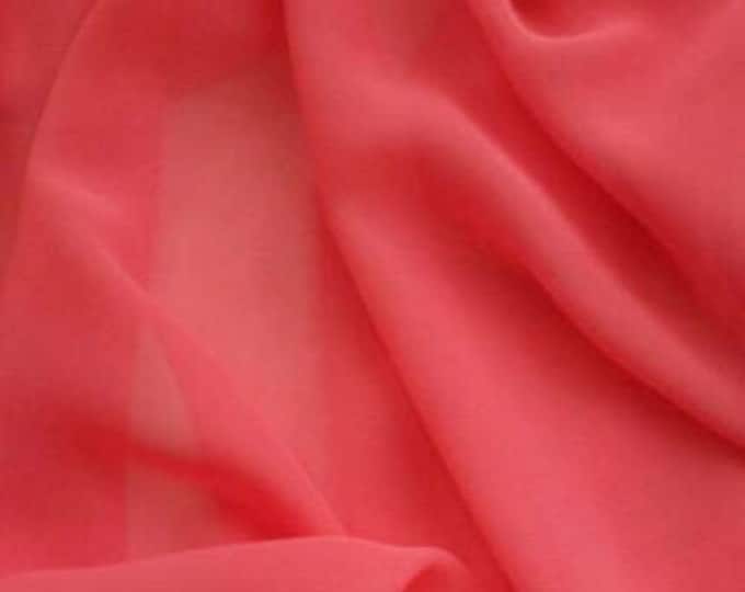 Coral Hi Multi Chiffon Fabric, Chiffon Fabric By The Yard 58-60"Inch By The Yard