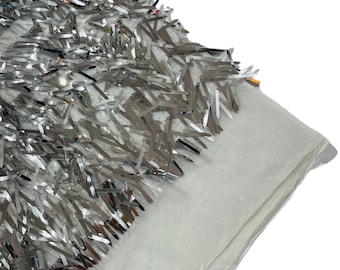 Silver Sword Sequins Fabric: Iridescent Costume Design - By The Yard