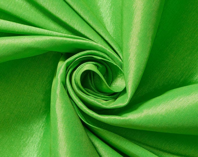 Apple Green Taffeta Stretch Fabric 2-Way Stretch, Spandex Polyester 58" Wide Sold by The Yard