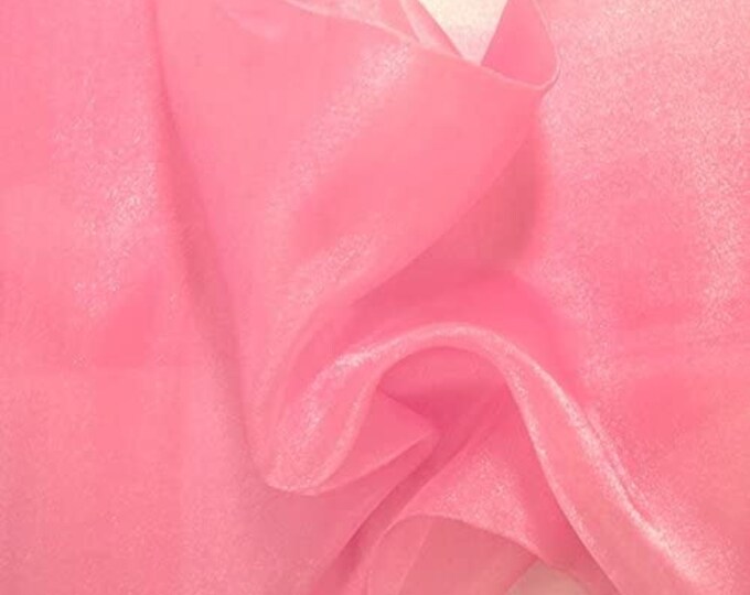 DUSTY ROSE Sparkle Crystal Sheer Organza Fabric Shiny for Fashion, Crafts, Decorations 60" by the Yard (Pick a Size)