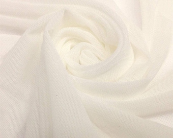 Off White Power Mesh Fabric 60" Wide, Sold By The Yard ( Many Colors ) Free Shipping