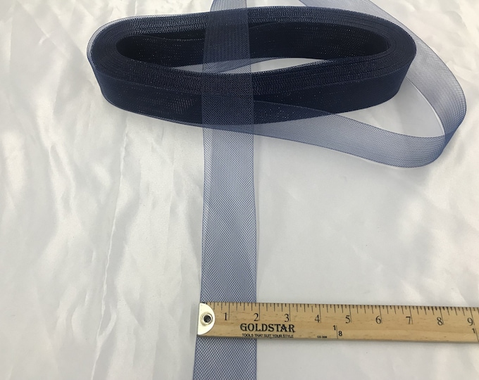 2 Inch Navy Crinoline Horsehair Braid Trim-Wedding-Bridal-Decorations-Crafts-Sold By The Yard (Choose The Quantity)
