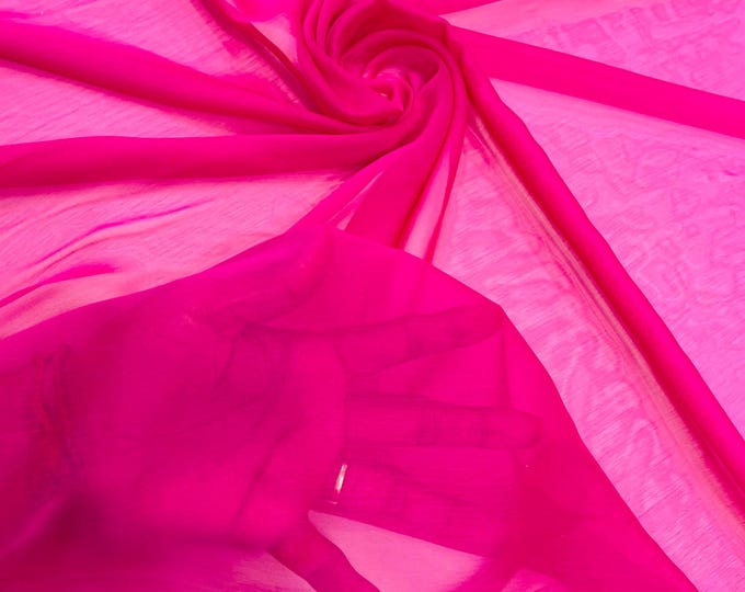 Fuchsia Polyester Two-Tone Chiffon Fabric by the Yard, Bridal Chiffon Fabric, Two-Tone Chiffon Fabric | Chiffon Two Tone Sheer Fabric