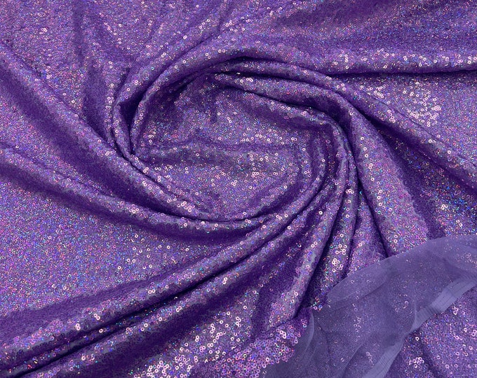 Holographic Lavender Gold Sequin Fabric Mini Glitz Sequins, Sequin Fabric Dresses-Nightgowns (Choose The Quantity)