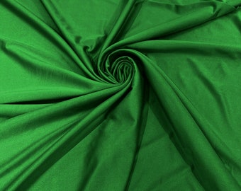 Flag Green Shiny Spandex Fabric: 4-Way Stretch Milliskin, 58" Wide - By The Yard