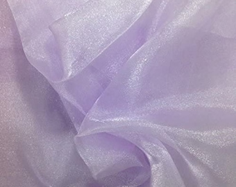 LAVENDER Sparkle Crystal Sheer Organza Fabric Shiny for Fashion, Crafts, Decorations 60" by the Yard (Pick a Size)