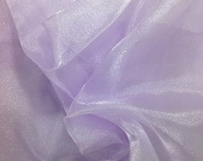 LAVENDER Sparkle Crystal Sheer Organza Fabric Shiny for Fashion, Crafts, Decorations 60" by the Yard (Pick a Size)