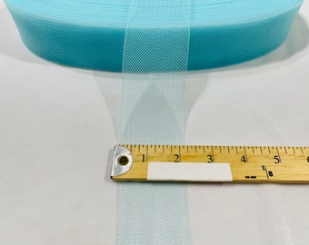 2 Inch Aqua Crinoline Horsehair Braid Trim-Wedding-Bridal-Decorations-Crafts-Sold By The Yard (Pick a Size )