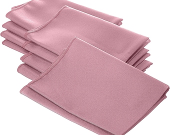 Dusty Rose Polyester Poly Poplin Napkin 18 by 18-Inch, Napkins Ideal for Parties, Weddings and Dinners
