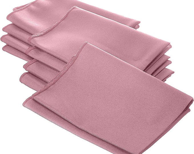 Dusty Rose Polyester Poly Poplin Napkin 18 by 18-Inch, Napkins Ideal for Parties, Weddings and Dinners