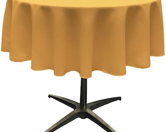 Mia's Fabrics Inc, Gold Tablecloth Polyester Poplin Tablecloth Inch Round Banquet Cloth, Wrinkle Resist Quality (Pick a Size)