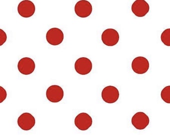 Red Polka Dot Poly Cotton Fabric: 58/60" Wide, By The Yard