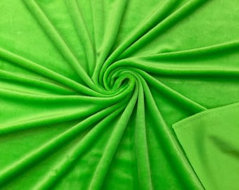 Lime Green Minky Fabric By The Yard, Ultra Soft Fabric, 3.mm Pile, 2 Way Stretch Minky Fabric, 60” Wide Used for Blanket