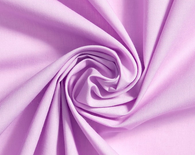 LAVENDER 60" Poly Cotton Broadcloth, Fabric by the Yard