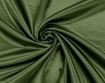 Light Olive Bridal Satin Fabric: Shiny Polyester Charmeuse, 60" Wide