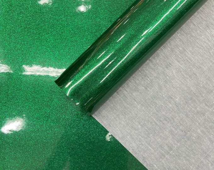 Dark Green Sparkle Glitter Upholstery Vinyl Fabric - 54" Width Sold By The Yard, Sparkle Glitter Vinyl Upholstery