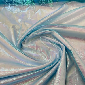 Iridescent Turquoise Shimmer Organza Fabric - 45&quot; Wide - By The Yard