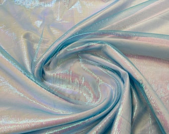Iridescent Turquoise Shimmer Organza Fabric - 45" Wide - By The Yard