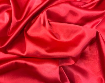 Red Stretch Imitation Silk Satin Charmeuse - 2 Way Slight Stretch- 58/60" - (Choose The Quantity)
