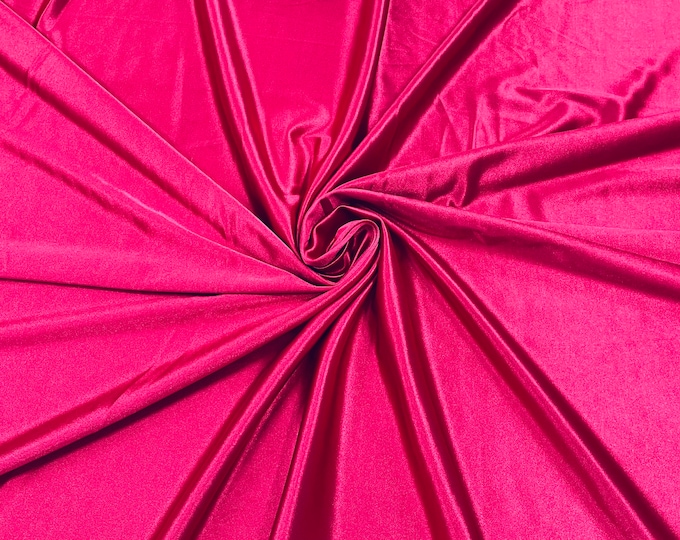 Spandex Luxury Fabric - Fuchsia - Shiny Polyester Spandex Stretch Fabric Sold By The Yard - 20% Spandex (Pick a Size)