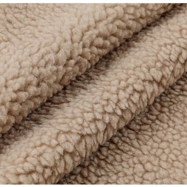 Mia Fabrics Inc, Camel Cuddle Minky Sherpa Fleece, lamb Wool Design Fabric Sold By The Yard,  (Pick a Size)