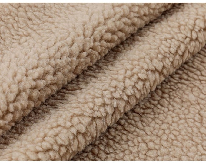 Mia Fabrics Inc, Camel Cuddle Minky Sherpa Fleece, lamb Wool Design Fabric Sold By The Yard,  (Pick a Size)