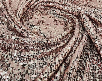 Rose Gold Sequin Taffeta Fabric: 58/60" Wide, By The Yard