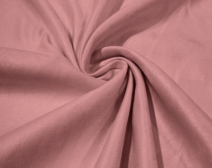 58" Faux Micro Suede Fabric - Pink - Polyester Micro Suede Fabric for Upholstery / Crafts / Costume Sold By The Yard