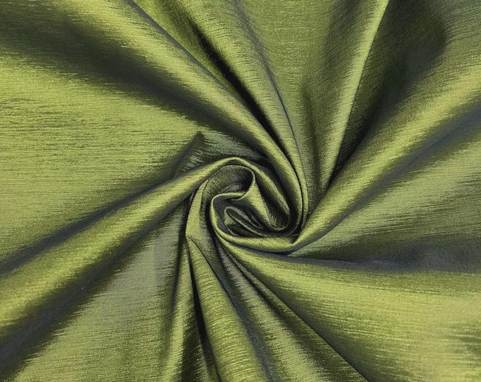 Olive Green Taffeta Stretch Fabric 2-Way Stretch, Spandex Polyester 58" Wide Sold by The Yard