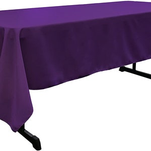 60&quot; Wide Purple Polyester Poplin Rectangular Tablecloth, Polyester Rectangular Cloth Table Covers for All Events (Pick a Size)