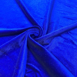 Crushed Velvet Fabric Material Stretch Velour. 150cm Wide Sold by the Metre  ROYAL BLUE 