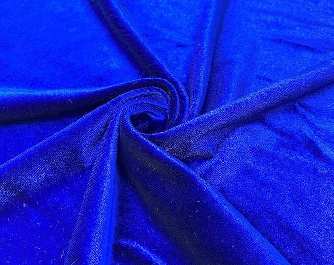 Mia Fabrics Royal Blue Stretch Velvet Fabric 60'' Wide, Sewing, Apparel, Costume, Craft {Choose quantity}