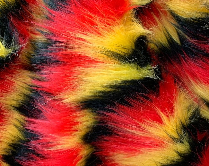 Faux Fur Fabric - Faux Fake 3 Tone Decoration Soft Furry Fabric 60" Wide Sold By The Yard (Choose The Size)